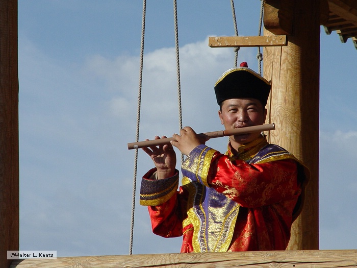 Musician, Three Camels Lodge, At the Well, Gobi Desert, Mongolia